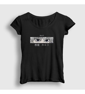 Presmono Kadın Siyah Killua Eyes Anime Hunter X Hunter T-Shirt 238599tt