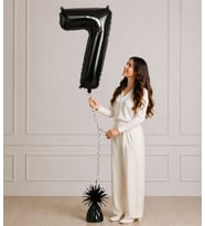 100 cm Siyah 7 Rakamlı Helyumlu Folyo Balon – Şık ve Modern Parti Dekoru