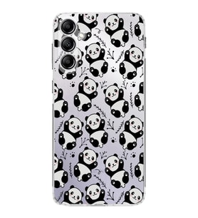 PrintiFy Samsung Galaxy S24 FE ile Kamera Korumalı Kapak Panda Tasarımlı Şeffaf Kılıf