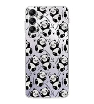 PrintiFy Samsung Galaxy S24 FE ile Kamera Korumalı Kapak Panda Tasarımlı Şeffaf Kılıf