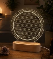 Kişiye Özel Yaşam Çiçeği Led Lamba - Spiritüel Hediye - Gece Lambası