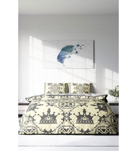 Çift Kişilik ( Lastikli Çarşaflı ) %100 Pamuk Saten Nevresim Takımı King Royal