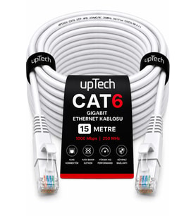 UPTECH CAT6 Ethernet Kablosu 15 Metre RJ45 LAN İnternet Modem Router Bilgisayar Kablosu