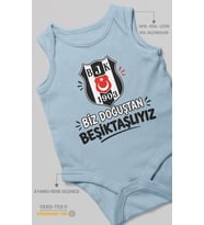 Biz Doğuştan Beşiktaşlıyız Sıfır Kollu Bebek Zıbını %100 Pamuk