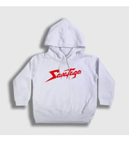 Presmono Unisex Çocuk Beyaz Logo Metal Savatage Kapüşonlu Sweatshirt 549709tt (Beyaz)