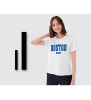 BK Gift Boston Tasarımlı Kadın Beyaz T-shirt, Arkadaşa Hediye, Doğum Günü Hediyesi, Trend Tişört, Sevgili Hediyesi-1