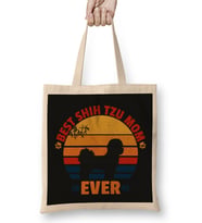 Best Shih Tzu Mom Ever Great Present For Shih Tzu Lovers Bez Çanta Uzun Saplı