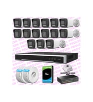 Provzen Hikvision 15 Kameralı IP 1080P ColorVu Güvenlik Kamerası Mikrofonlu Olay Anında bildirim