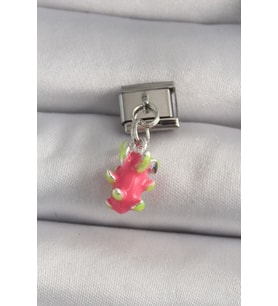 316L Çelik Gümüş Renk Sallantı Ejder Meyvesi Model Nomination Charm TJ-BC1175