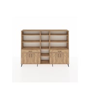 Arges Dolap 12 Raflı 2 Çekmeceli 4 Kapaklı 220x30x163 Çam-Çam