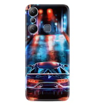 Infınix Hot 20i Kılıf Silikon Desen Özel Seri Neon Cars 1724