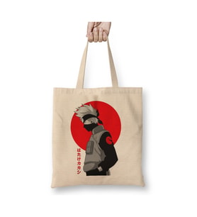 Naruto Kakashi Japanase Beyaz Bez Çanta Uzun Saplı Alışveriş Çantası Plaj Çantası
