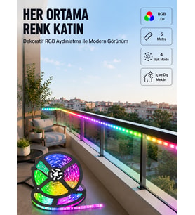 5 Metre Kumandalı RGB Şerit LED Aydınlatma
