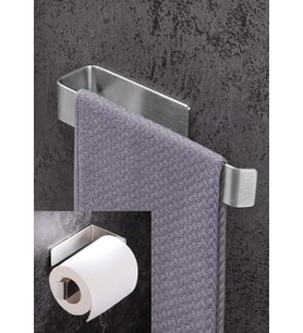 Lexroo Paslanmaz Çelik Havluluk ve Tuvalet Kağıdı Askısı SET INOX Kendinden Yapışkanlı Anında Kolay
