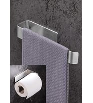 Lexroo Paslanmaz Çelik Havluluk ve Tuvalet Kağıdı Askısı SET INOX Kendinden Yapışkanlı Anında Kolay
