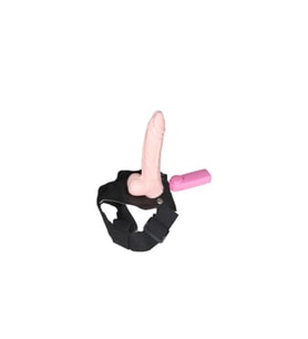 18 cm Belden Bağlamalı İçi Boş Titreşimli Protez Penis