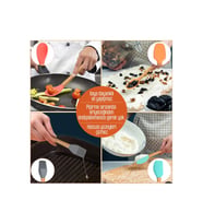 SENZA 5 Parça Mini Silikon Spatula Kaşık Fırça Seti - High Quality - Bambu Saplı