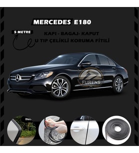 Mercedes E180 Oto Araç Kapı Koruma Fitili 5metre Parlak Siyah Renk