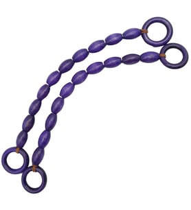 Angel Çanta Aksesuar 20 mm Oval Ahşap Boncuklu 40 cm Mor Renk Çanta Sapı