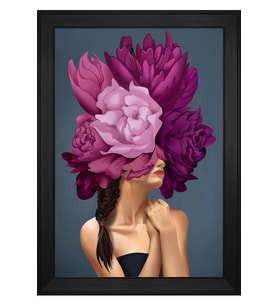 Kadın Motifli Kanvas Tablo 80 x 110 cm Siyah Çerçeve