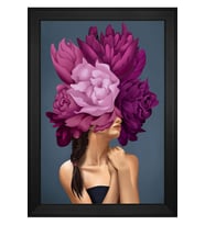 Kadın Motifli Kanvas Tablo 80 x 110 cm Siyah Çerçeve
