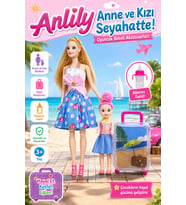 Anlily Anne ve Kızı Seyahatte Oyuncak Bebek Seti Valizli ve Biberonlu Kız Çocuk Oyuncak
