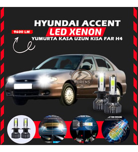 Hyundai Accent Yumurta Kasa Uyumlu Şimşek Etkili Led Xenon Pro Series H4
