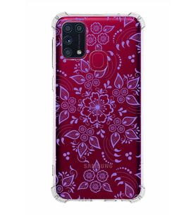 Samsung Galaxy M31  Köşe Korumalı Antişok Kapak Nostalji Desen Tasarımlı Şeffaf  Kılıf