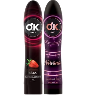 Okey Kayganlaştırıcı Jel 100ML Karma (Çilekli/Nirvana) (2 Li Set)