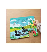 Gölde Yüzen Kuşlar Tasarımlı 24 Parça Ahşap Çocuk Puzzle MPK0027