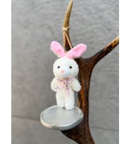 Lavantalı Oto Kokusu, Araç Kokusu, Premium Özel Kalıcılık, Peluş Tavşan, Araç Hediyelik Kalıcı Koku (Beyaz-Pembe)