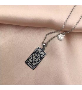 Kişiye Özel 925 Ayar Gümüş Yengeç Burcu Tarot Kolye
