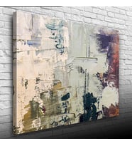Soyut Beyaz ve Gri Tonlarda Yağlıboya Kanvas Tablo 50 x 70