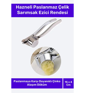 Özel Üretim Suya Dayanıklı Paslanmaz Kompakt Çelik Sarımsak Ezme Aleti Rendesi