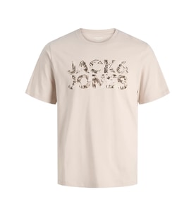 JACK JONES Yazı Baskılı Erkek Tişört 12288536 (Bej)