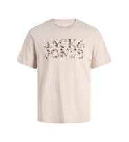 JACK JONES Yazı Baskılı Erkek Tişört 12288536 (Bej)