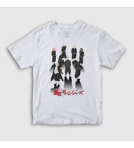 Presmono Unisex Çocuk Beyaz Gang Anime Tokyo Revengers T-Shirt 241108tt