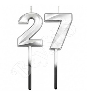27 Rakam Mum Gümüş