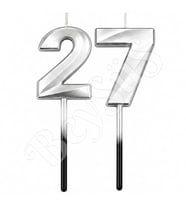 27 Rakam Mum Gümüş