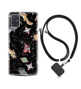 Samsung a71 A72 A73 A7 A9 2018 C7 C9 Kılıf Boyun Askılı Silikon Planet Animals 1771