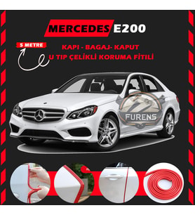 Mercedes E200 Oto Araç Kapı Koruma Fitili 5metre Parlak Kırmızı Renk