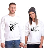 Tshirthane Boo Witch Sevgili Kombinleri Sweatshirt Kombini (Tek Ürün Fiyatıdır.)