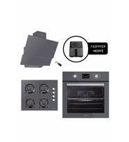 LUXELL OPALL15 PROG. GRİ ANKASTRE SET / FASFRYER HEDİYELİ