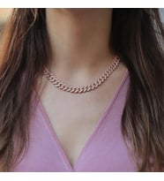 Gurmet Model Zirkon Taşlı Rose Altın Kaplama Gümüş Gerdanlık