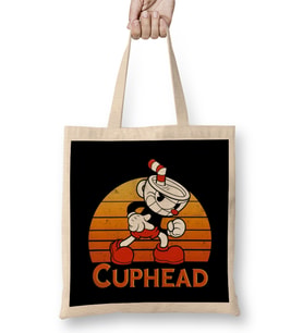 Cuphead Vintage Sunset Bez Çanta Uzun Saplı