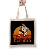 Cuphead Vintage Sunset Bez Çanta Uzun Saplı