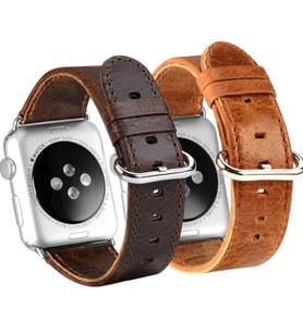 Ally Apple Watch 7-8 41mm 6-5-4 40mm Retro Deri Kordon Kayış 3-2-1 38mm-(5775) - ETC4787-6187 (Açık Kahverengi)