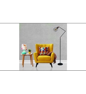 Rsylight Akrobatik Mafsallı Retro Rustik Kafesli Siyah Köşe Lambası Lambader