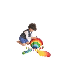 Waldorf 12’li Gökkuşağı + Tabla + Peg Bebek Seti