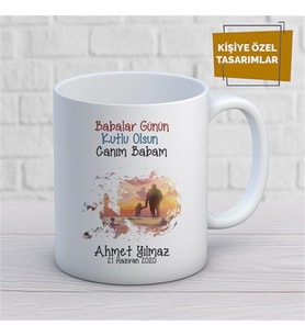 Kişiye Özel İsim Yazılabilir Babalar Günün Kutlu Olsun Canım Babam Kupa Bardak